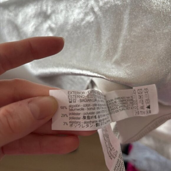 Zara Strapless Fitted Midi Dress Silver Metallic Size XS - Picture 12 of 12